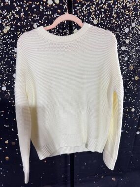 Commense Crewneck Knit Sweater in Cream - Women NWT XS